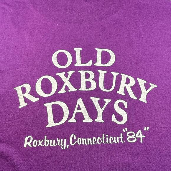 Vintage Old Roxbury Days Fair 80s Tee Purple Double Sided Single Stitch Shirt XL - Picture 7 of 7